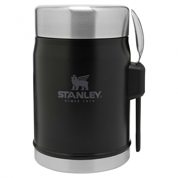 Stanley The Legendary Food Jar + Spork .4L - Matte Black in der Gruppe Outdoor / Campingküchen & Utensilien / Lunchboxen & Isolier Speisebehälter / Isolier Speisebehälter bei Sportfiskeprylar.se (ST1009382005)