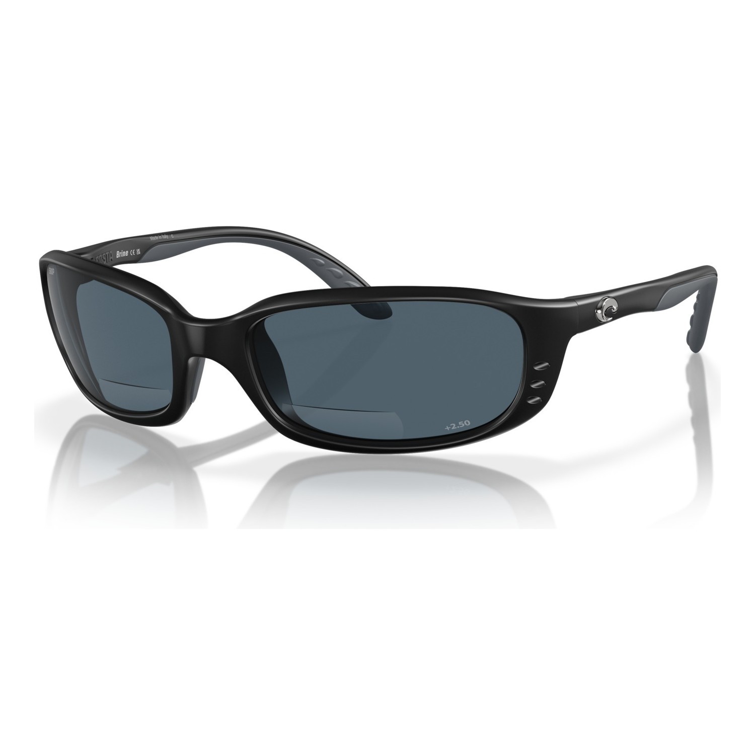 Costa Brine Readers - 11 Matte Black - Gray 580P C-Mate 2.50 in der Gruppe Kleidung & Schuhe / Sonnenbrillen / Polarisierte Sonnenbrillen bei Sportfiskeprylar.se (00040659)