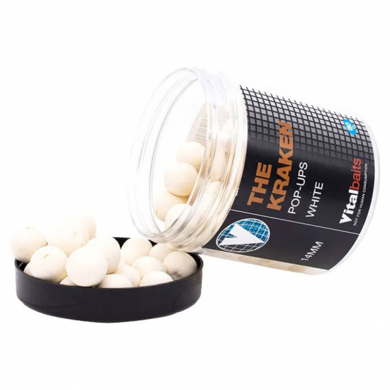 Vital Baits Pop-ups The Kraken White 80g in der Gruppe Köder / Boilies, Baits & Groundbait / Popups & Wafters bei Sportfiskeprylar.se (04-0026r)