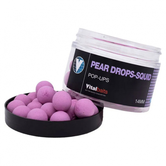 Vital Baits Pop-ups Pear Drops-Squid 50g in der Gruppe Köder / Boilies, Baits & Groundbait / Popups & Wafters bei Sportfiskeprylar.se (04-0034r)
