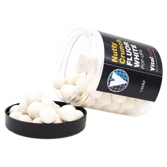 Vital Baits Pop-ups Nutty Crunch Fluor White 80g in der Gruppe Köder / Boilies, Baits & Groundbait / Popups & Wafters bei Sportfiskeprylar.se (04-0036r)