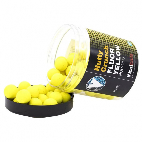 Vital Baits Pop-ups Nutty Crunch Fluor Yellow 80g in der Gruppe Köder / Boilies, Baits & Groundbait / Popups & Wafters bei Sportfiskeprylar.se (04-0038r)