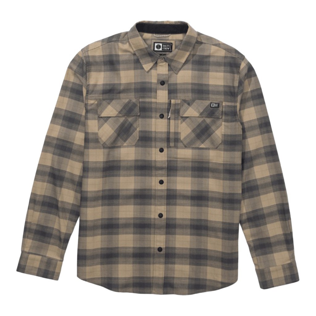 Salty Crew Fathom Ls Tech Flannel Khaki in der Gruppe Kleidung & Schuhe / Kleidung / Hemden bei Sportfiskeprylar.se (0804046586739r)