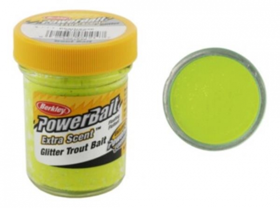 Powerbait Glitter Trout Bait Jar Chartreuse in der Gruppe Köder / Boilies, Baits & Groundbait / Paste & Teig bei Sportfiskeprylar.se (1004946)