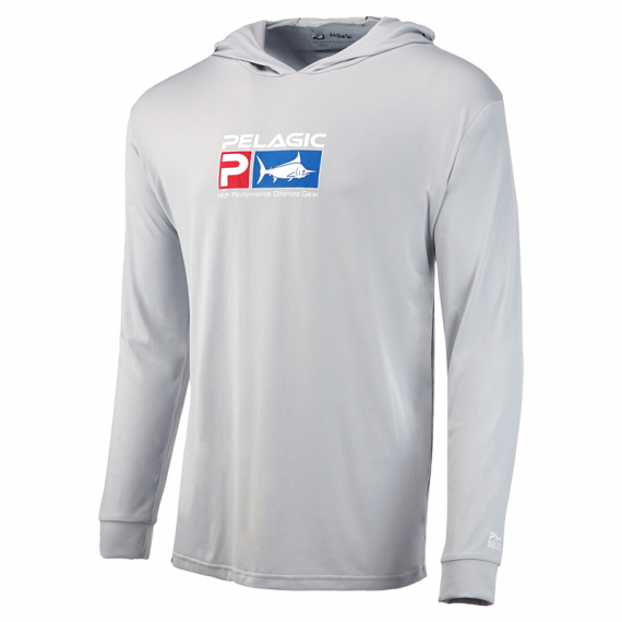Pelagic Aquatek Deluxe Hoody Light Grey in der Gruppe Kleidung & Schuhe / Kleidung / Pullover / Hoodies bei Sportfiskeprylar.se (1015211001LGY-Lr)