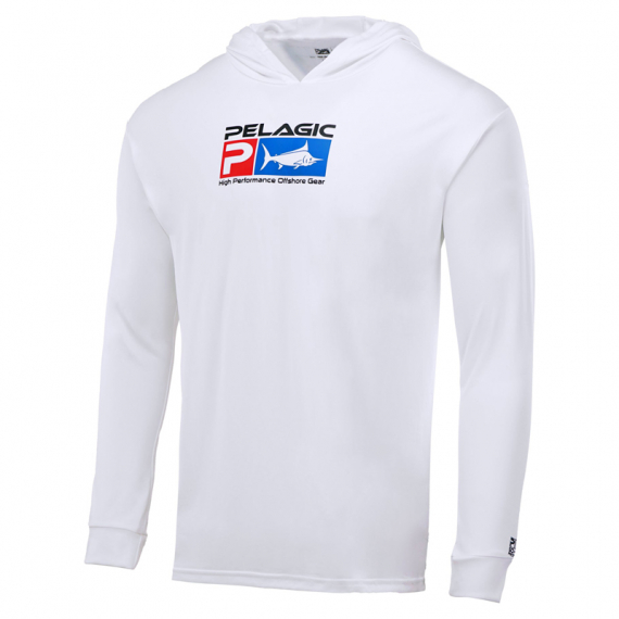 Pelagic Aquatek Deluxe Hoody White in der Gruppe Kleidung & Schuhe / Kleidung / Pullover / Hoodies bei Sportfiskeprylar.se (1015211001WHT-Lr)