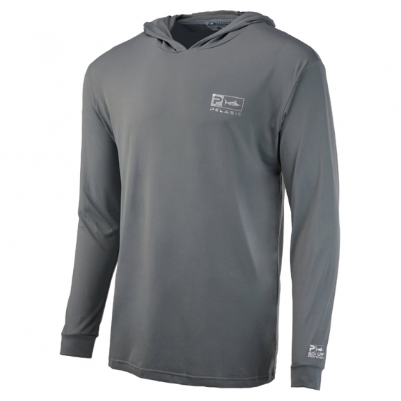 Pelagic Aquatek Icon Hoody FC Light Grey in der Gruppe Kleidung & Schuhe / Kleidung / Pullover / Hoodies bei Sportfiskeprylar.se (1015211002LGY-Lr)
