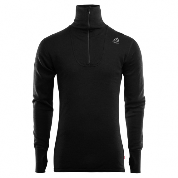 Aclima DoubleWool Polo Shirt Zip Man Jet Black/Marengo in der Gruppe Kleidung & Schuhe / Kleidung / Schichten & Unterwäsche / Baselayer-Oberteile bei Sportfiskeprylar.se (105178r)