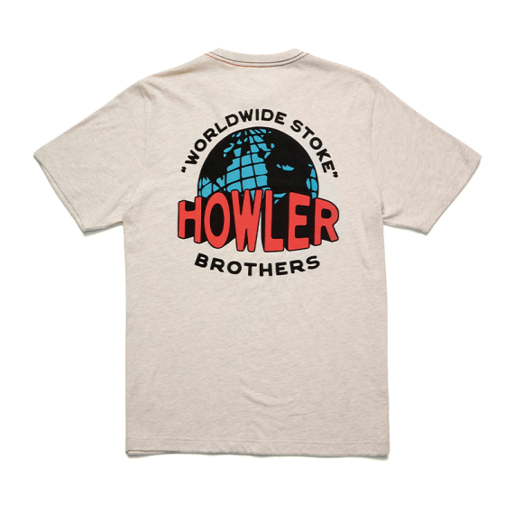 Howler Bro\'s Cotton T-Shirt Worldwide Howler Grey Heather in der Gruppe Kleidung & Schuhe / Kleidung / T-shirts bei Sportfiskeprylar.se (111325F-WOR-Sr)