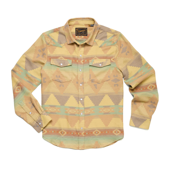 Howler Bro\'s Sheridan Flannel Mitla Motifs Old Gold in der Gruppe Kleidung & Schuhe / Kleidung / Hemden bei Sportfiskeprylar.se (122025F-GOL-Sr)