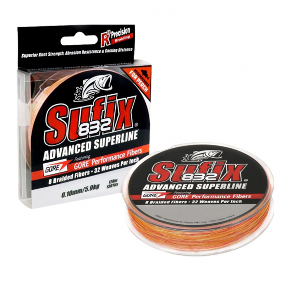 Sufix 832 Braid Fire Camo 120m - 0.10mm in der Gruppe Schnüre / Geflochtene Schnüre bei Sportfiskeprylar.se (123340NO)