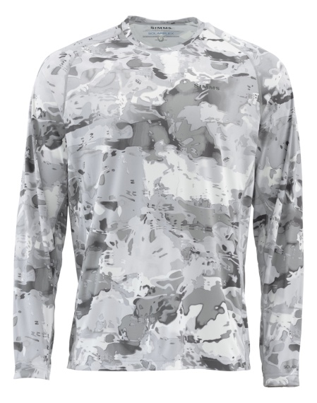 Simms Solarflex Crewneck Prints Cloud Camo Grey in der Gruppe Kleidung & Schuhe / Kleidung / Pullover / Sweatshirts bei Sportfiskeprylar.se (12727-069-20r)