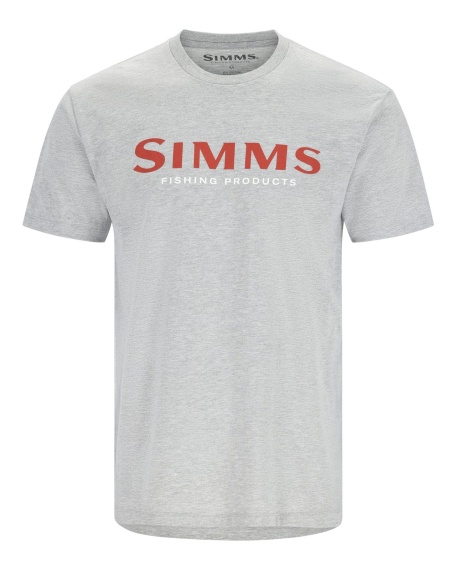 Simms Logo T-Shirt Grey Heather Crimson in der Gruppe Kleidung & Schuhe / Kleidung / T-shirts bei Sportfiskeprylar.se (12803-2023-20r)