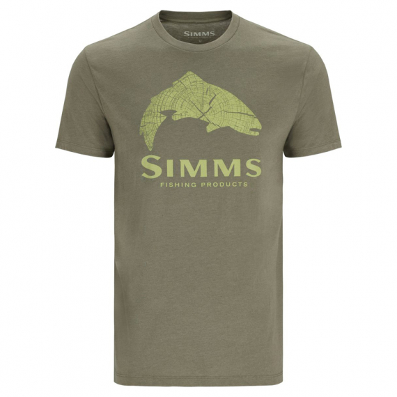 Simms Wood Trout Fill T-Shirt Military Heather Neon in der Gruppe Kleidung & Schuhe / Kleidung / T-shirts bei Sportfiskeprylar.se (13437-2024-30r)