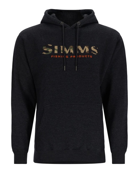 Simms Logo Hoody Charcoal Heather in der Gruppe Kleidung & Schuhe / Kleidung / Pullover / Hoodies bei Sportfiskeprylar.se (13456-086-20r)
