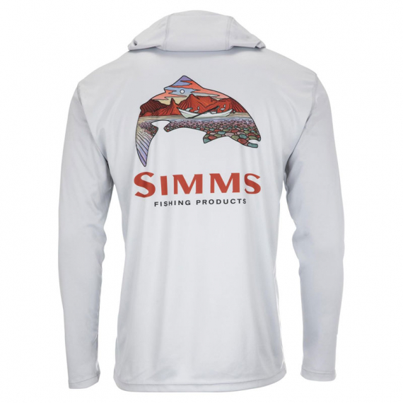 Simms Tech Hoody Artist Series Trout Logo Flame/Sterling in der Gruppe Kleidung & Schuhe / Kleidung / Pullover / Hoodies bei Sportfiskeprylar.se (13521-859-30r)