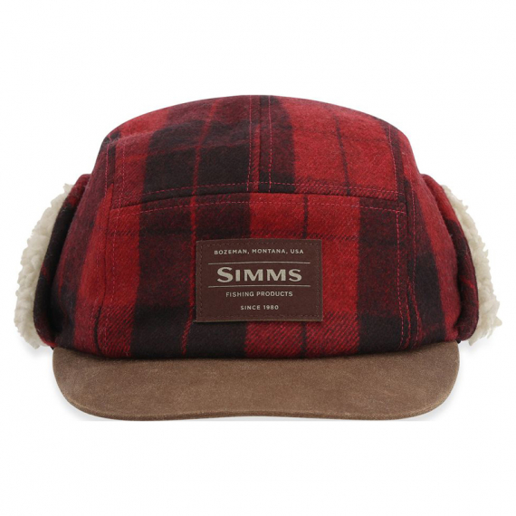 Simms Coldweather Cap Red Buffalo Plaid in der Gruppe Kleidung & Schuhe / Kappen & Kopfbedeckungen / Caps / Ear Flap Caps bei Sportfiskeprylar.se (13817-615-2030r)