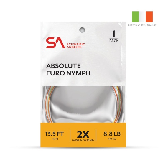 SA Absolute Euro Nymph Leader 30\' 4X (0,18 mm) in der Gruppe Haken & Zubehör / Vorfächer & Vorfachmaterial / Fertige Vorfächer / Tapered Vorfächer bei Sportfiskeprylar.se (140935r)