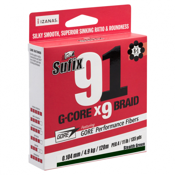 Sufix 91 Braid Lo-Vis Green 150m in der Gruppe Schnüre / Geflochtene Schnüre bei Sportfiskeprylar.se (142103NOr)