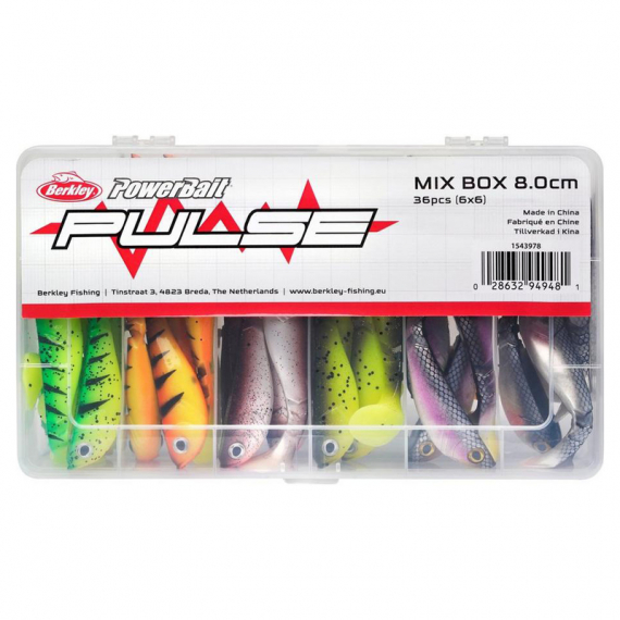 Berkley Pulse Shad Mix Box 8cm (36stk.) in der Gruppe Köder / Köder Sets bei Sportfiskeprylar.se (1543978)