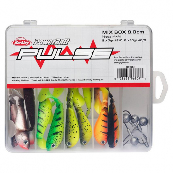 Berkley Pulse Shad Box 8cm incl. Jigheads in der Gruppe Köder / Köder Sets bei Sportfiskeprylar.se (1550663)