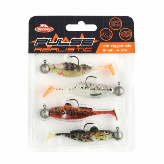 Berkley Pulse Realistic Pre-Rigged Mix Small (4-pack) in der Gruppe Köder / Gummiköder / Barsch Gummifische & Zander Gummifische bei Sportfiskeprylar.se (1571046)