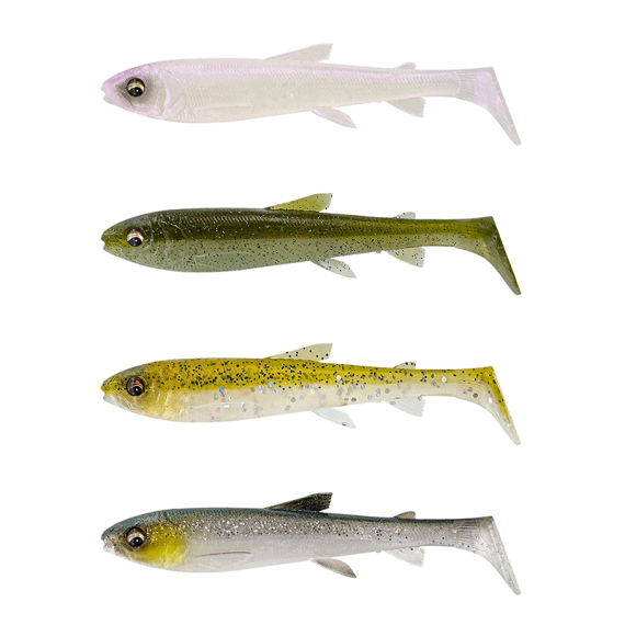 Savage Gear 3D Whitefish Shad 9cm Mix 4pcs in der Gruppe Köder / Gummiköder / Barsch Gummifische & Zander Gummifische bei Sportfiskeprylar.se (1644598r)
