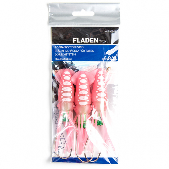 Fladen Robban Octopus Flashlight Pink/White 3 Hooks 10cm in der Gruppe Köder / Köder für das Meeresangeln / Hackle & Meeresangeln Rigs bei Sportfiskeprylar.se (17-1420-10-0r)