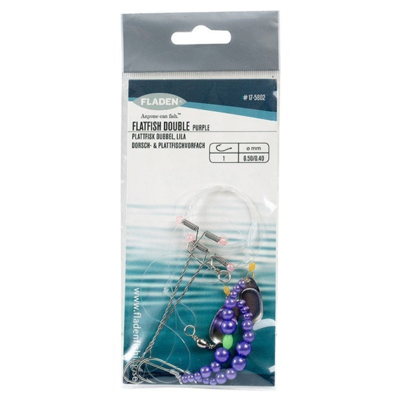 Fladen Flatfish Double Lila Stl 1 Main Line 0.50mm, Leader 0.40mm in der Gruppe Köder / Köder für das Meeresangeln / Hackle & Meeresangeln Rigs bei Sportfiskeprylar.se (17-5802)