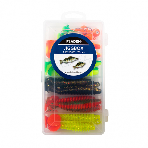 Fladen Gerippte Shad Gummifische in Box 10cm, 20pcs in der Gruppe Köder / Köder Sets bei Sportfiskeprylar.se (19-2572)