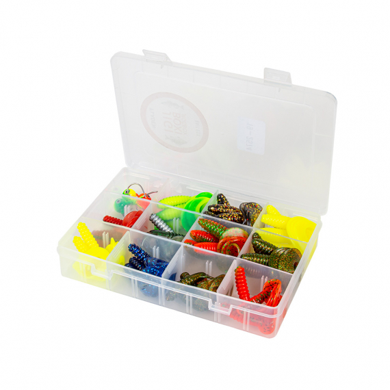 Fladen Curlytail Gummifische 75-85mm, 44pcs in der Gruppe Köder / Köder Sets bei Sportfiskeprylar.se (19-2574)