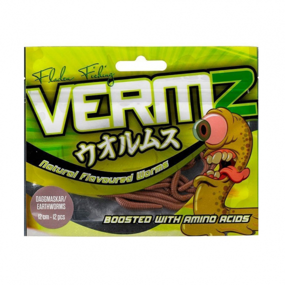 Fladen Vermz Regenwurm 12 cm 12pcs, Natural Brown in der Gruppe Köder / Gummiköder / Krebse & Creaturebaits / Würmer bei Sportfiskeprylar.se (20-5975-01)