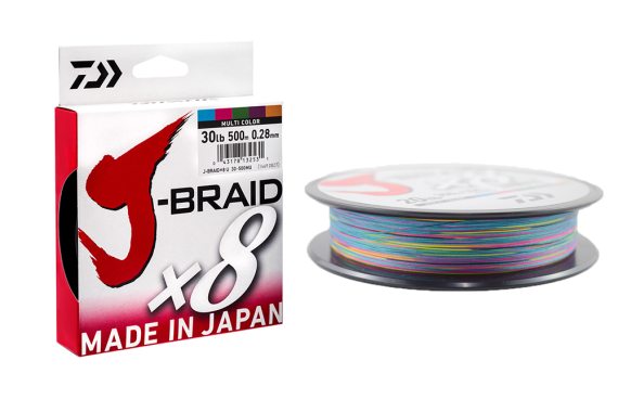 Daiwa J-Braid X8 300m Multi Colour in der Gruppe Schnüre / Geflochtene Schnüre bei Sportfiskeprylar.se (200180r)