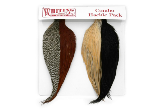 Whiting Introductory Hackle Pack - Four 1/2 Capes in der Gruppe Haken & Zubehör / Fliegenbinden / Fliegenbindematerial / Feder & Bälge / Bälge & Sättel bei Sportfiskeprylar.se (25841000)