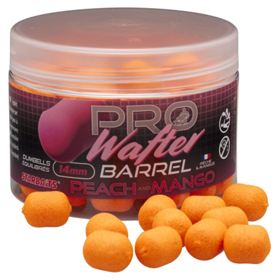 Starbaits Pro Peach & Mango Barrel Wafter 14mm in der Gruppe Köder / Boilies, Baits & Groundbait / Boilies bei Sportfiskeprylar.se (29-44740)