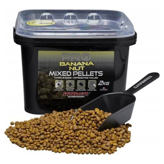 Starbaits Pro Banana Nut Pellets Mixed 2kg in der Gruppe Köder / Boilies, Baits & Groundbait / Pellets bei Sportfiskeprylar.se (29-44911)