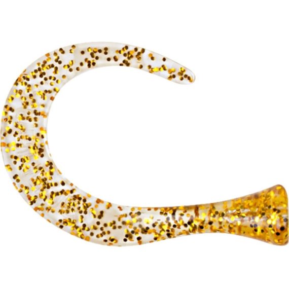 TrueGlide Guppie Tail Down Size, 3 curly, Gold/Gold Glitter in der Gruppe Köder / Gummiköder / Extra Tails & Curlys bei Sportfiskeprylar.se (29-EG208BT-GOG)