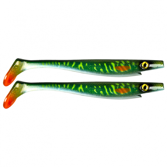 Pig Shad Junior 20cm - Green Motoroil Pike UV in der Gruppe Köder / Gummiköder / Hecht Gummifische bei Sportfiskeprylar.se (29-SP172C-MN3)