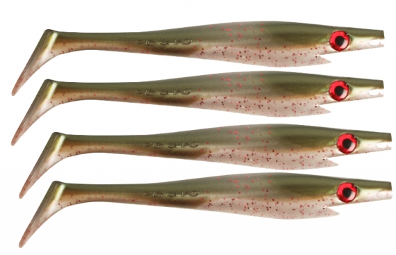 Pig Shad 15cm Nano Size (4-pack) - Arkansas Shiner in der Gruppe Köder / Gummiköder / Hecht Gummifische bei Sportfiskeprylar.se (29-SP172D-104)