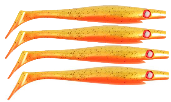 Pig Shad 15cm Nano Size (4-pack) - Goldie in der Gruppe Köder / Gummiköder / Hecht Gummifische bei Sportfiskeprylar.se (29-SP172D-107)