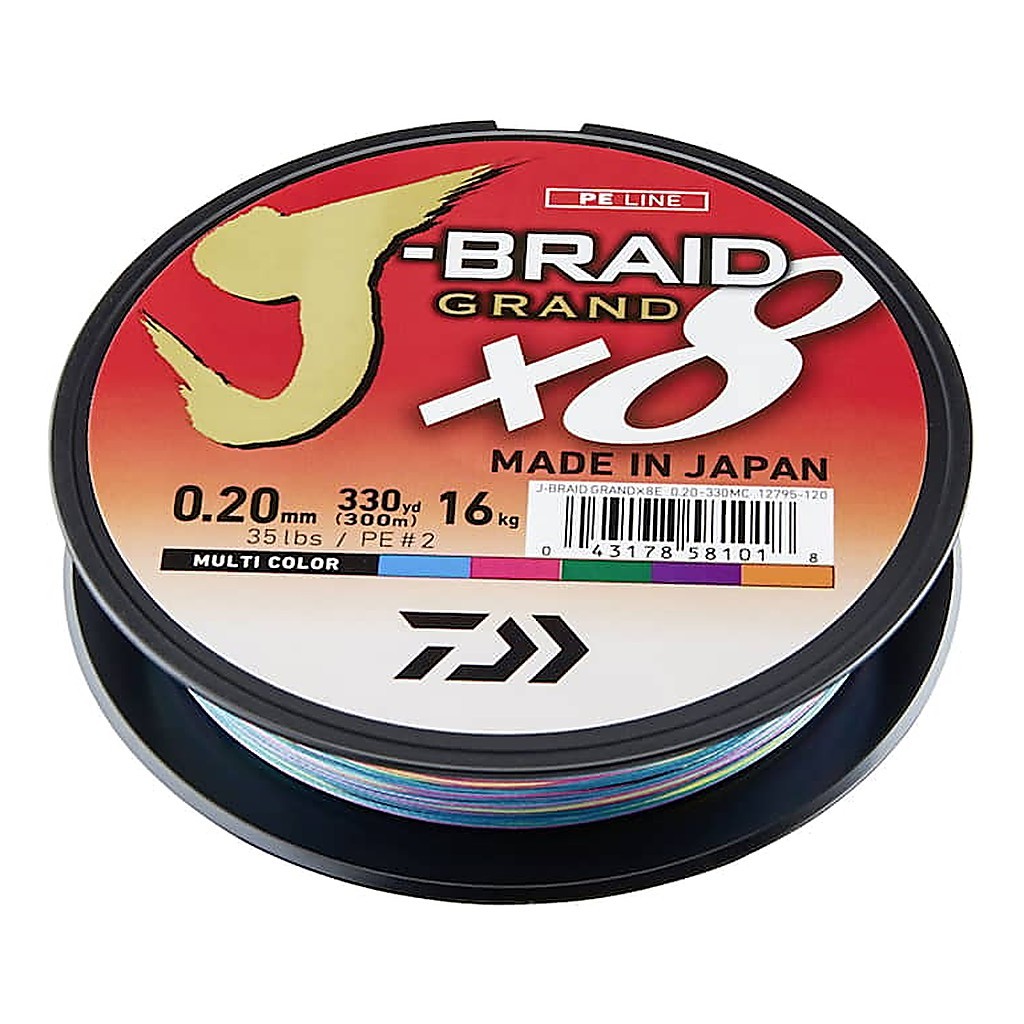 Daiwa J Braid Grand X8 300m Multi Color in der Gruppe Angelmethoden / Raubfischangeln / Schnüre / Geflochtene Schnüre bei Sportfiskeprylar.se (3000027035DOr)