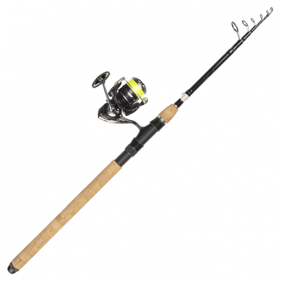 Daiwa Ninja LT2500 Black Silver 210 Tele 7-28G/0.19YL in der Gruppe Angelsets / Spinning Sets / Allround Spinning Combo bei Sportfiskeprylar.se (32-220003)