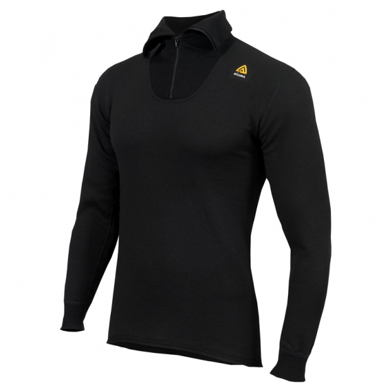 Aclima HotWool 230 gr. Polo Zip Unisex, Jet Black in der Gruppe Kleidung & Schuhe / Kleidung / Schichten & Unterwäsche / Baselayer-Oberteile bei Sportfiskeprylar.se (325003001-04r)