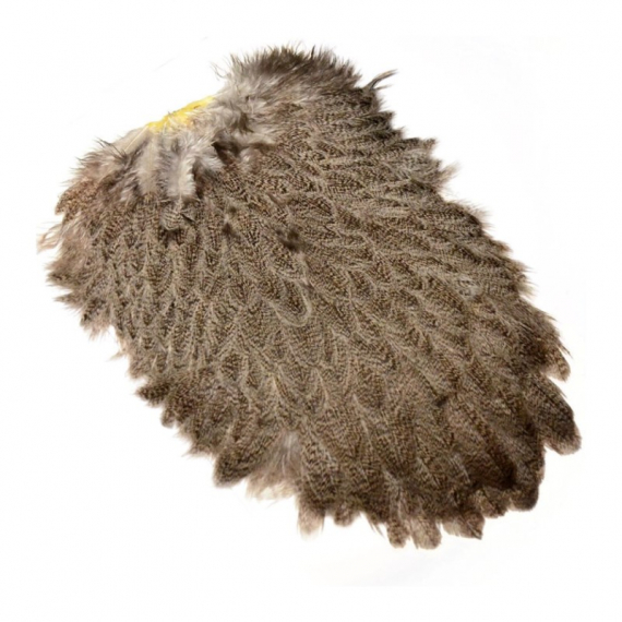 Whiting Brahma Hen Saddle Mottled Grey in der Gruppe Haken & Zubehör / Fliegenbinden bei Sportfiskeprylar.se (32802039)