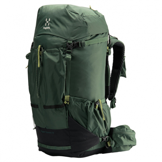 Haglöfs Rugged Mountain 75L Fjell Green/True Black in der Gruppe Aufbewahrung / Rucksäcke bei Sportfiskeprylar.se (3393974HT005)