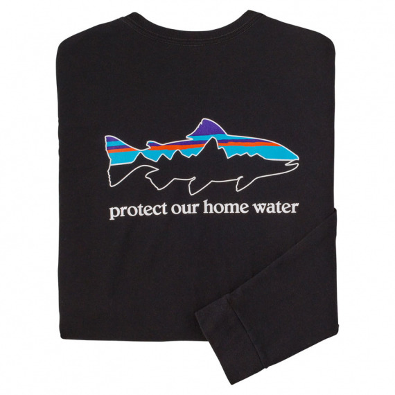 Patagonia M\'s L/S Home Water Trout Responsibili-Tee BLK in der Gruppe Kleidung & Schuhe / Kleidung / T-shirts bei Sportfiskeprylar.se (37574-BLKr)