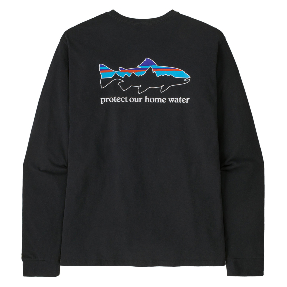 Patagonia M\'s L/S Home Water Trout Responsibili-Tee BLK in der Gruppe Kleidung & Schuhe / Kleidung / Pullover / Langärmlige T-Shirts bei Sportfiskeprylar.se (37574-BLKr)