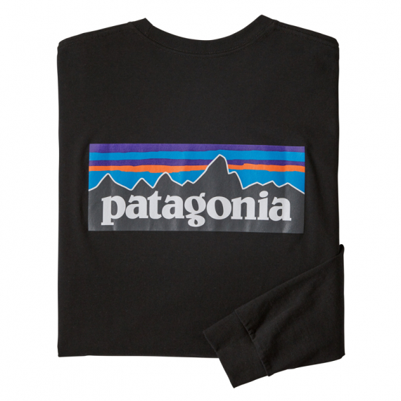 Patagonia M\'s L/S P-6 Logo Responsibili-Tee Black in der Gruppe Kleidung & Schuhe / Kleidung / Pullover / Langärmlige T-Shirts bei Sportfiskeprylar.se (38518-BLK-Sr)