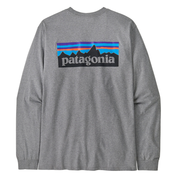 Patagonia M\'s L/S P-6 Logo Responsibili-Tee Gravel Heather in der Gruppe Kleidung & Schuhe / Kleidung / Pullover / Langärmlige T-Shirts bei Sportfiskeprylar.se (38518-GLH-Sr)