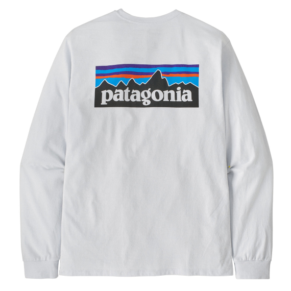 Patagonia M\'s L/S P-6 Logo Responsibili-Tee White in der Gruppe Kleidung & Schuhe / Kleidung / T-shirts bei Sportfiskeprylar.se (38518-WHI-Sr)